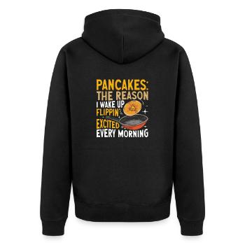 Crêpes Petit-déjeuner Crêpes - Veste à capuche bio Premium Unisexe - noir - Dos - Nico (187cm)