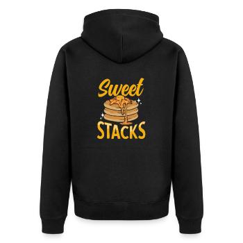 Pancake Breakfast Pancakes - Unisex Premium Organic Zip Hoodie - black - Back - Nico (187cm)