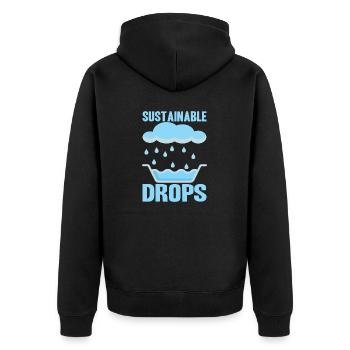 Réservoir d’eau de pluie - récupération de l’eau de pluie - Veste à capuche bio Premium Unisexe - noir - Dos - Nico (187cm)