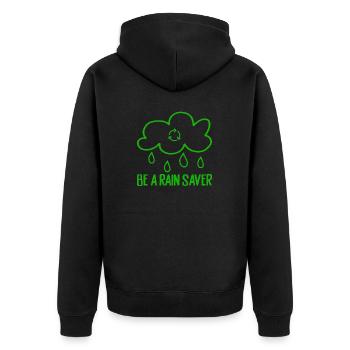 Réservoir d’eau de pluie - récupération de l’eau de pluie - Veste à capuche bio Premium Unisexe - noir - Dos - Nico (187cm)