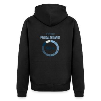 flagge USA Physiotherapeut Rretro Student - Unisex Premium Bio Zip Hoodie - Schwarz - Hinten - Nico (187cm)