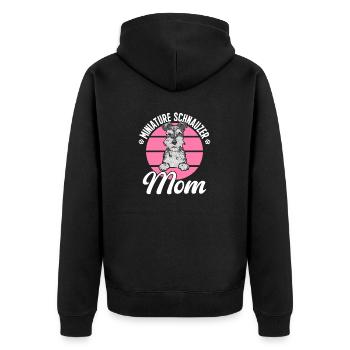 Zwergschnauzer Hund Schnauzer - Unisex Premium Bio Zip Hoodie - Schwarz - Hinten - Nico (187cm)