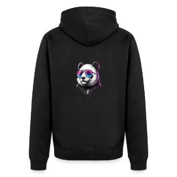Funny Panda Clothing – Trendy Fashion for - Unisex Premium Organic Zip Hoodie - black - Back - Nico (187cm)
