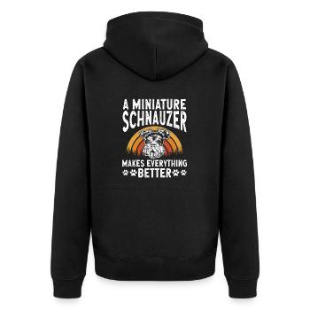 Schnauzer nain Chien Schnauzer - Veste à capuche bio Premium Unisexe - noir - Dos - Nico (187cm)