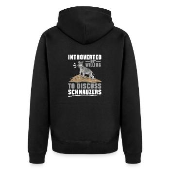 Zwergschnauzer Hund Schnauzer - Unisex Premium Bio Zip Hoodie - Schwarz - Hinten - Nico (187cm)