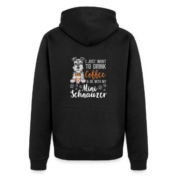 Schnauzer nain Chien Schnauzer - Veste à capuche bio Premium Unisexe - noir - Dos - Nico (187cm)