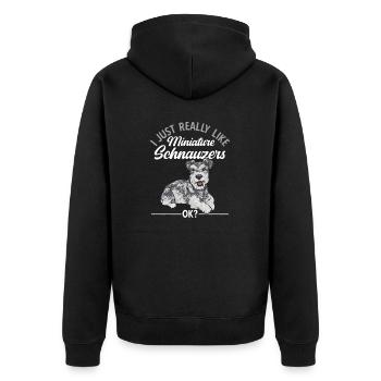 Schnauzer nain Chien Schnauzer - Veste à capuche bio Premium Unisexe - noir - Dos - Nico (187cm)