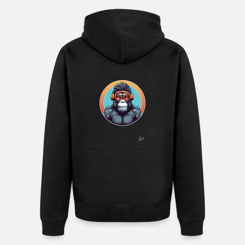 hipster hipster gym casque singe - Veste à capuche bio Premium Unisexe - noir