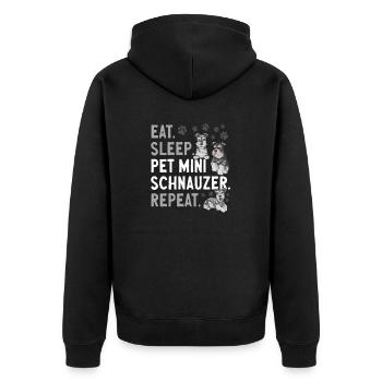 Zwergschnauzer Hund Schnauzer - Unisex Premium Bio Zip Hoodie - Schwarz - Hinten - Nico (187cm)