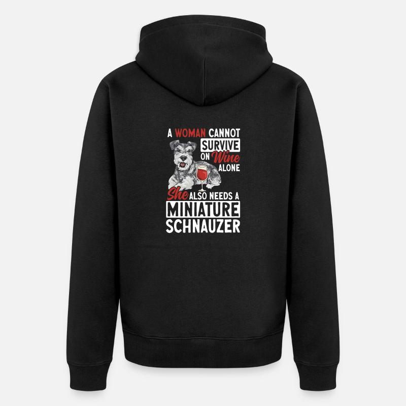 Schnauzer nain Chien Schnauzer - Veste à capuche bio Premium Unisexe - noir