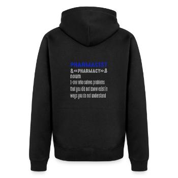 Future Vintage Retro Pharmacist Pharmacy Tech - Unisex Premium Organic Zip Hoodie - black - Back - Nico (187cm)