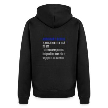 Future Vintage Retro Assistentin Zahnarztpraxis - Unisex Premium Bio Zip Hoodie - Schwarz - Hinten - Nico (187cm)