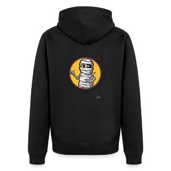 Drôle de toilettes, papier toilette, momie - Veste à capuche bio Premium Unisexe - noir - Dos - Nico (187cm)