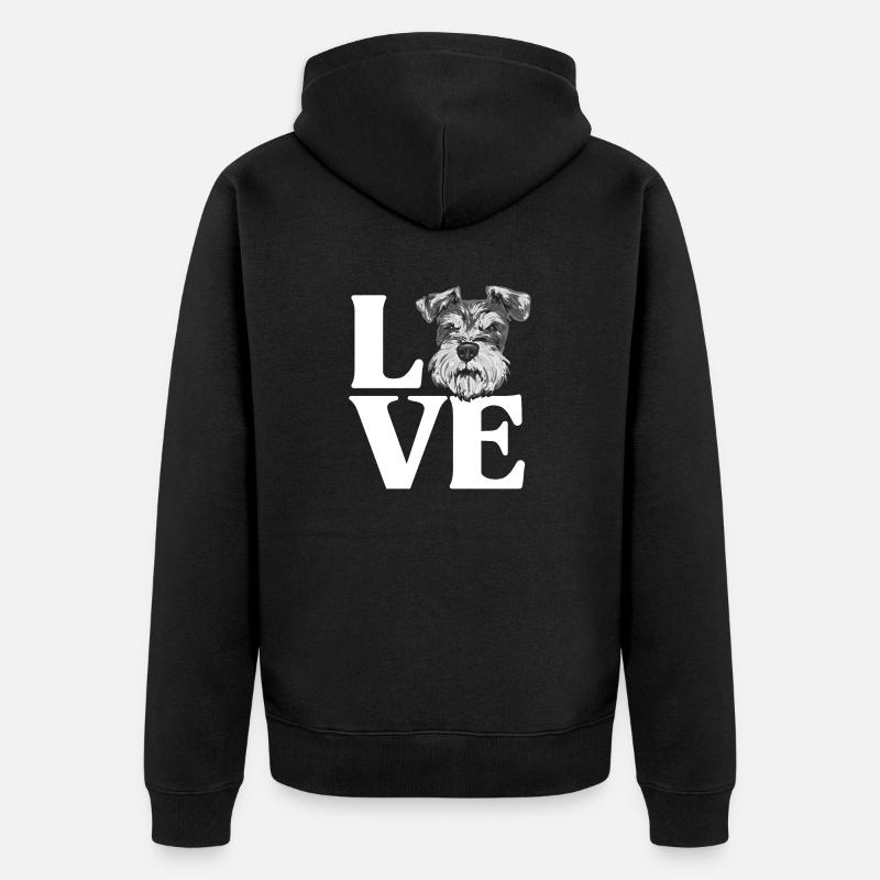 Zwergschnauzer Hund Schnauzer - Unisex Premium Bio Zip Hoodie - Schwarz