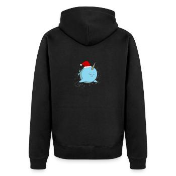 Noël Narval Père Noël Chapeau Drôle Noël Vacances Jeu de mots - Veste à capuche bio Premium Unisexe - noir - Dos - Nico (187cm)