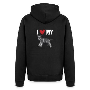 Schnauzer nain Chien Schnauzer - Veste à capuche bio Premium Unisexe - noir - Dos - Nico (187cm)
