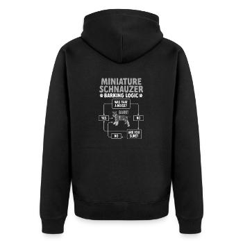 Zwergschnauzer Hund Schnauzer - Unisex Premium Bio Zip Hoodie - Schwarz - Hinten - Nico (187cm)