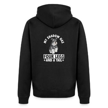 Zwergschnauzer Hund Schnauzer - Unisex Premium Bio Zip Hoodie - Schwarz - Hinten - Nico (187cm)