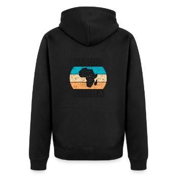 Nairobi Kibera Africa vintage sunset style - Unisex Premium Organic Zip Hoodie - black - Back - Nico (187cm)