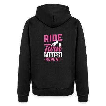 Cheval de course de barils de rodéo - Veste à capuche bio Premium Unisexe - noir - Dos - Nico (187cm)