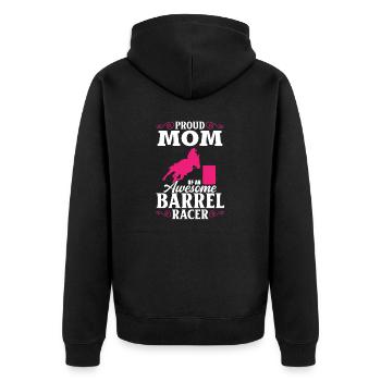 Cheval de course de barils de rodéo - Veste à capuche bio Premium Unisexe - noir - Dos - Nico (187cm)