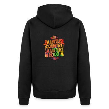 Un peu de pays Un petit quartier Musique Western - Veste à capuche bio Premium Unisexe - noir - Dos - Nico (187cm)