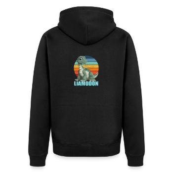 Liamodon Gift Idea for Liam - Unisex Premium Organic Zip Hoodie - black - Back - Nico (187cm)
