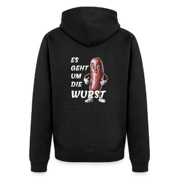 TOUT EST UNE QUESTION DE SAUCISSON - Veste à capuche bio Premium Unisexe - noir - Dos - Nico (187cm)