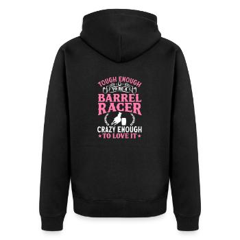 Cheval de course de barils de rodéo - Veste à capuche bio Premium Unisexe - noir - Dos - Nico (187cm)