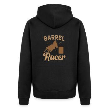 Cheval de course de barils de rodéo - Veste à capuche bio Premium Unisexe - noir - Dos - Nico (187cm)
