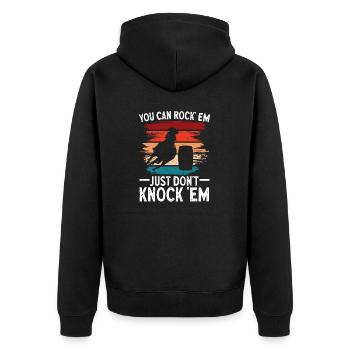 Cheval de course de barils de rodéo - Veste à capuche bio Premium Unisexe - noir - Dos - Nico (187cm)