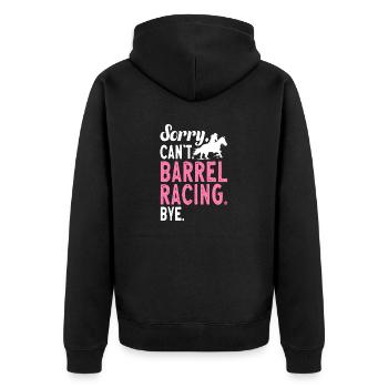 Cheval de course de barils de rodéo - Veste à capuche bio Premium Unisexe - noir - Dos - Nico (187cm)