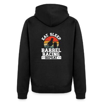 Cheval de course de barils de rodéo - Veste à capuche bio Premium Unisexe - noir - Dos - Nico (187cm)