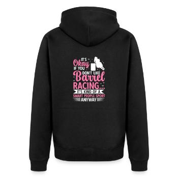 Cheval de course de barils de rodéo - Veste à capuche bio Premium Unisexe - noir - Dos - Nico (187cm)