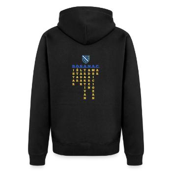 Chemise Bosna drapeau de la Bosnie – Bosniaque parfaite - Veste à capuche bio Premium Unisexe - noir - Dos - Nico (187cm)