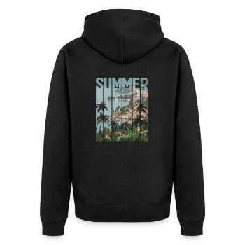 Kroatien Kroatien Kroatien Hrvatska Reisen Sommer opatija - Unisex Premium Bio Zip Hoodie - Schwarz - Hinten - Nico (187cm)