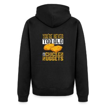 Chicken Nugget Liebhaber Chicken Nuggets - Unisex Premium Bio Zip Hoodie - Schwarz - Hinten - Nico (187cm)
