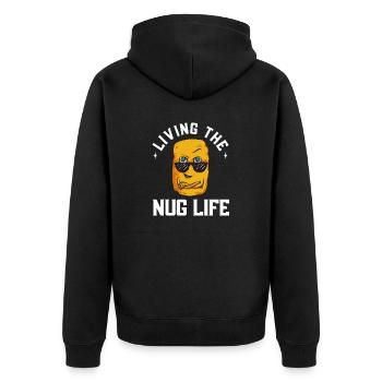 Chicken Nugget Liebhaber Chicken Nuggets - Unisex Premium Bio Zip Hoodie - Schwarz - Hinten - Nico (187cm)