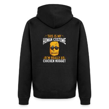 Chicken Nugget Liebhaber Chicken Nuggets - Unisex Premium Bio Zip Hoodie - Schwarz - Hinten - Nico (187cm)