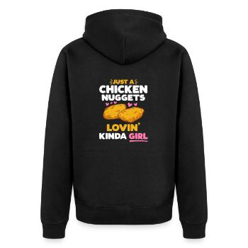 Chicken Nugget Liebhaber Chicken Nuggets - Unisex Premium Bio Zip Hoodie - Schwarz - Hinten - Nico (187cm)