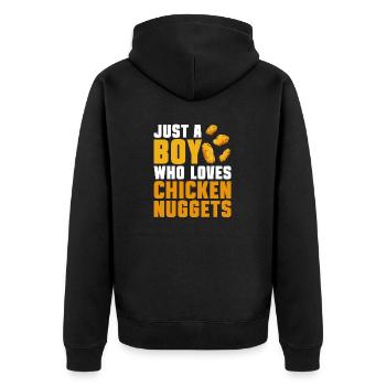 Chicken Nugget Liebhaber Chicken Nuggets - Unisex Premium Bio Zip Hoodie - Schwarz - Hinten - Nico (187cm)