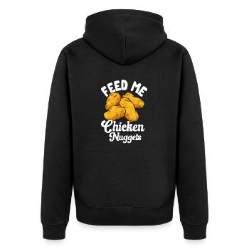 Chicken Nugget Liebhaber Chicken Nuggets - Unisex Premium Bio Zip Hoodie - Schwarz - Hinten - Nico (187cm)