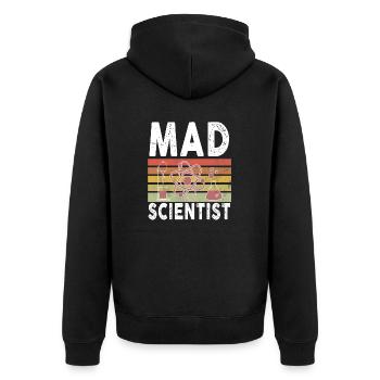 Mad Scientist - Unisex Premium Bio Zip Hoodie - Schwarz - Hinten - Nico (187cm)