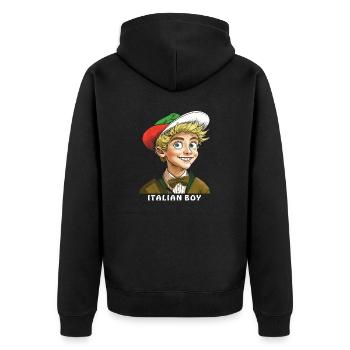 BOY ITALY ITALIAN BOY - Unisex Premium Organic Zip Hoodie - black - Back - Nico (187cm)