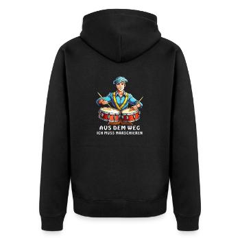 MARCHING BAND OUT OF THE WAY - Unisex Premium Organic Zip Hoodie - black - Back - Nico (187cm)