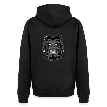 Tête de gorille fou drôle Gorille singe singe graphique - Veste à capuche bio Premium Unisexe - noir - Dos - Nico (187cm)