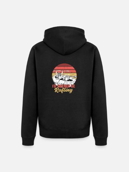 I'd Rather Be Rafting Paddling - Unisex Premium Organic Zip Hoodie - black