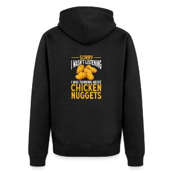 Chicken Nugget Liebhaber Chicken Nuggets - Unisex Premium Bio Zip Hoodie - Schwarz - Hinten - Nico (187cm)