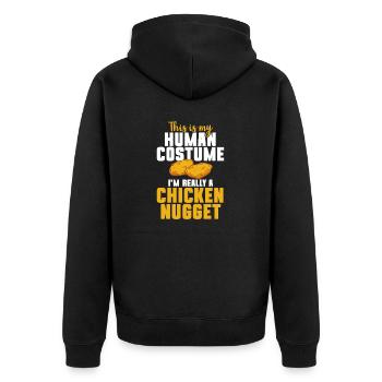 Chicken Nugget Liebhaber Chicken Nuggets - Unisex Premium Bio Zip Hoodie - Schwarz - Hinten - Nico (187cm)