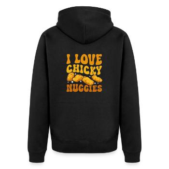 Nuggets de poulet Nuggets de poulet - Veste à capuche bio Premium Unisexe - noir - Dos - Nico (187cm)